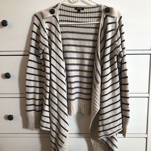 Apt 9 nautical style blue striped cardigan sweater